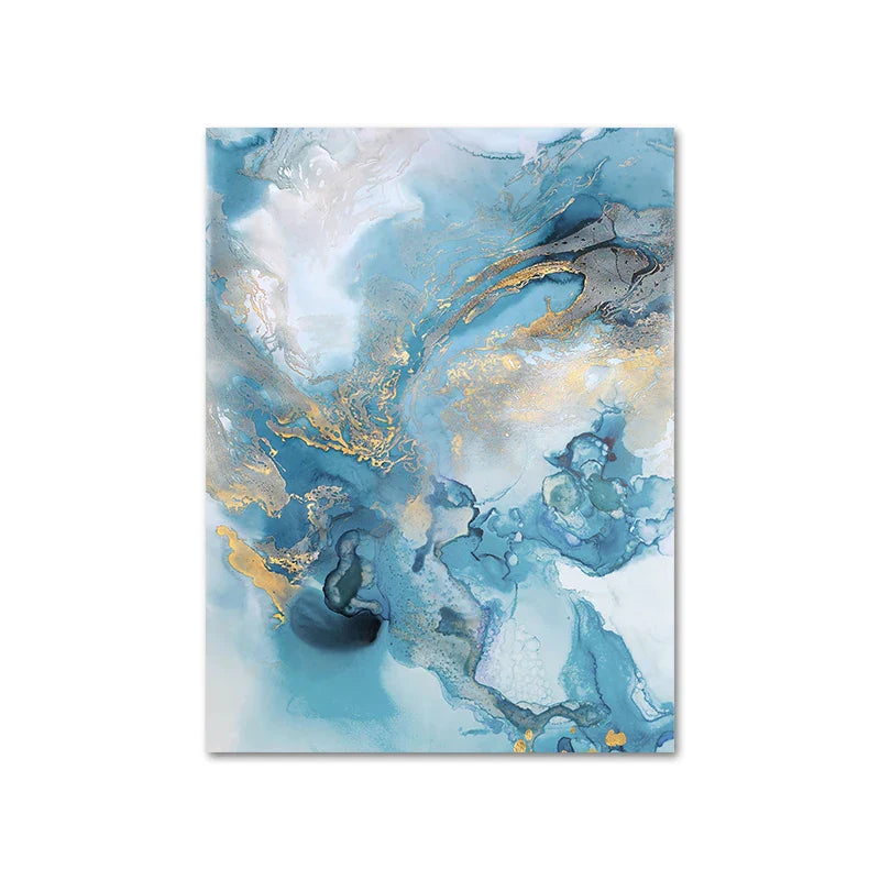 Blaue Goldene Marmor Druck Abstrakte Wand Kunst Feine Kunst Leinwand Drucke Bilder Für Wohnzimmer Esszimmer Hotelzimmer Schlafzimmer Kunst Dekor