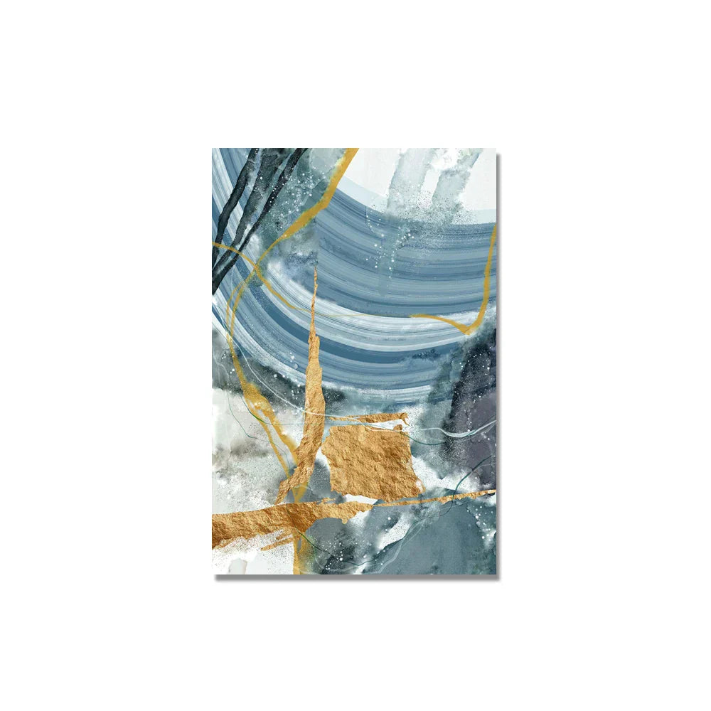Blaues Goldenes Nordisches Marmor Druck Abstrakte Wandkunst Feine Kunst Leinwanddrucke Bilder Für Wohnzimmer Schlafzimmer Büro Dekor