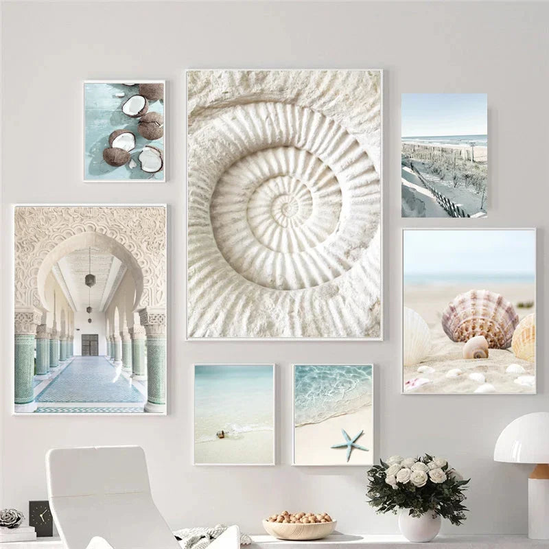 Blauer Ozean Strand Landschaft Tropisches Urlaub Reiseträume Wandkunst Fein Kunst Leinwanddrucke Poster Sommer Galerie Wandbilder für Wohnzimmer Dekor