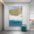 Blaue See Goldene Sand Wandkunst Fine Art Leinwanddrucke Nordische abstrakte Bilder für moderne Apartment Wohnzimmer Schlafzimmer Foyer Kunst Dekor
