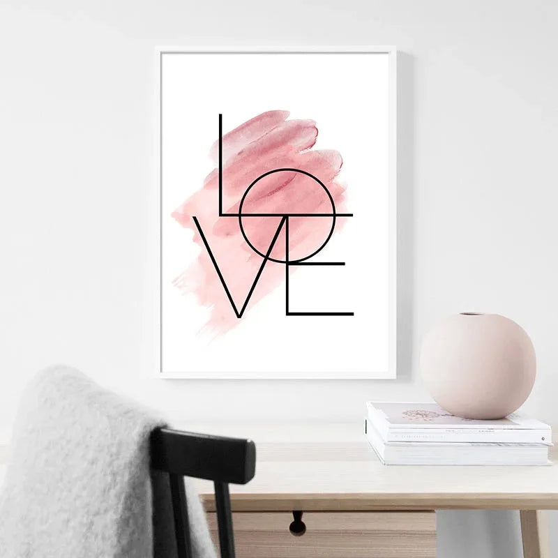 Blush Pink Love Feather Wandkunst Feine Kunst Leinwanddrucke Minimalistische Mode Bilder Für Wohnzimmer Mädchen Schlafzimmer Mode Kunst Dekor | Brehn