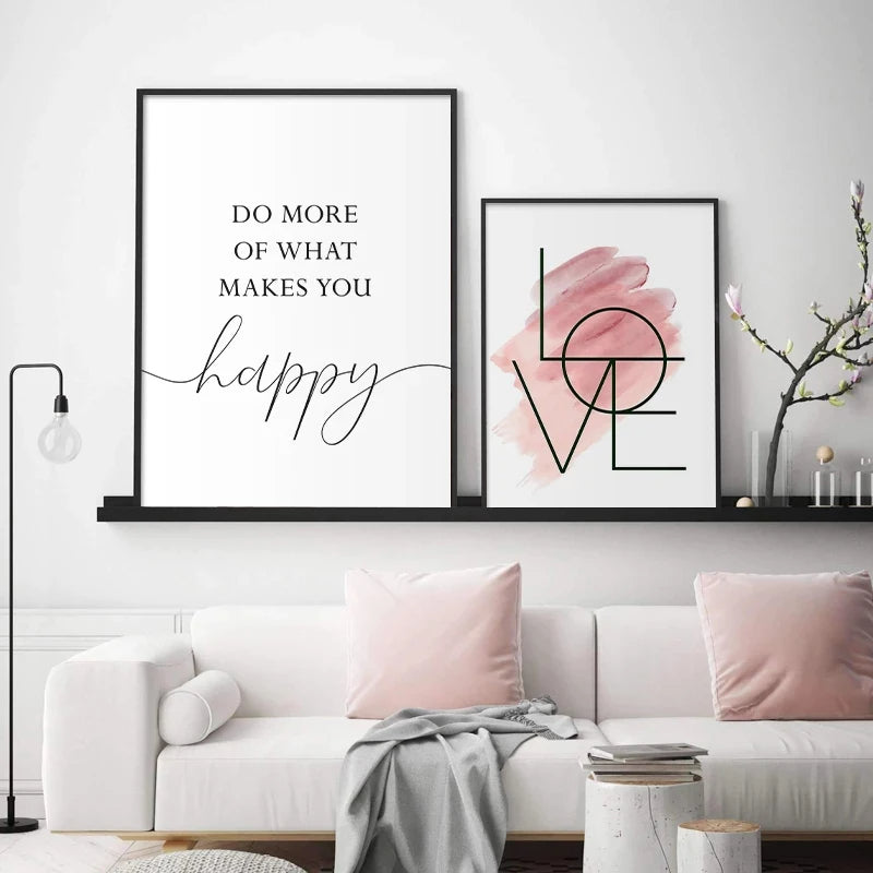 Blush Pink Love Feather Wandkunst Feine Kunst Leinwanddrucke Minimalistische Mode Bilder Für Wohnzimmer Mädchen Schlafzimmer Mode Kunst Dekor | Brehn