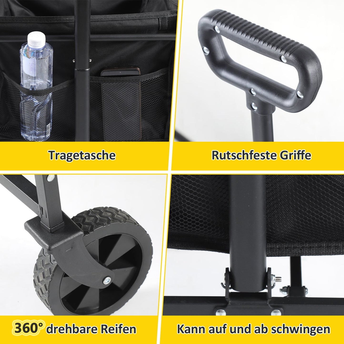 Faltbar Bollerwagen Transportwagen 60L | Brehn