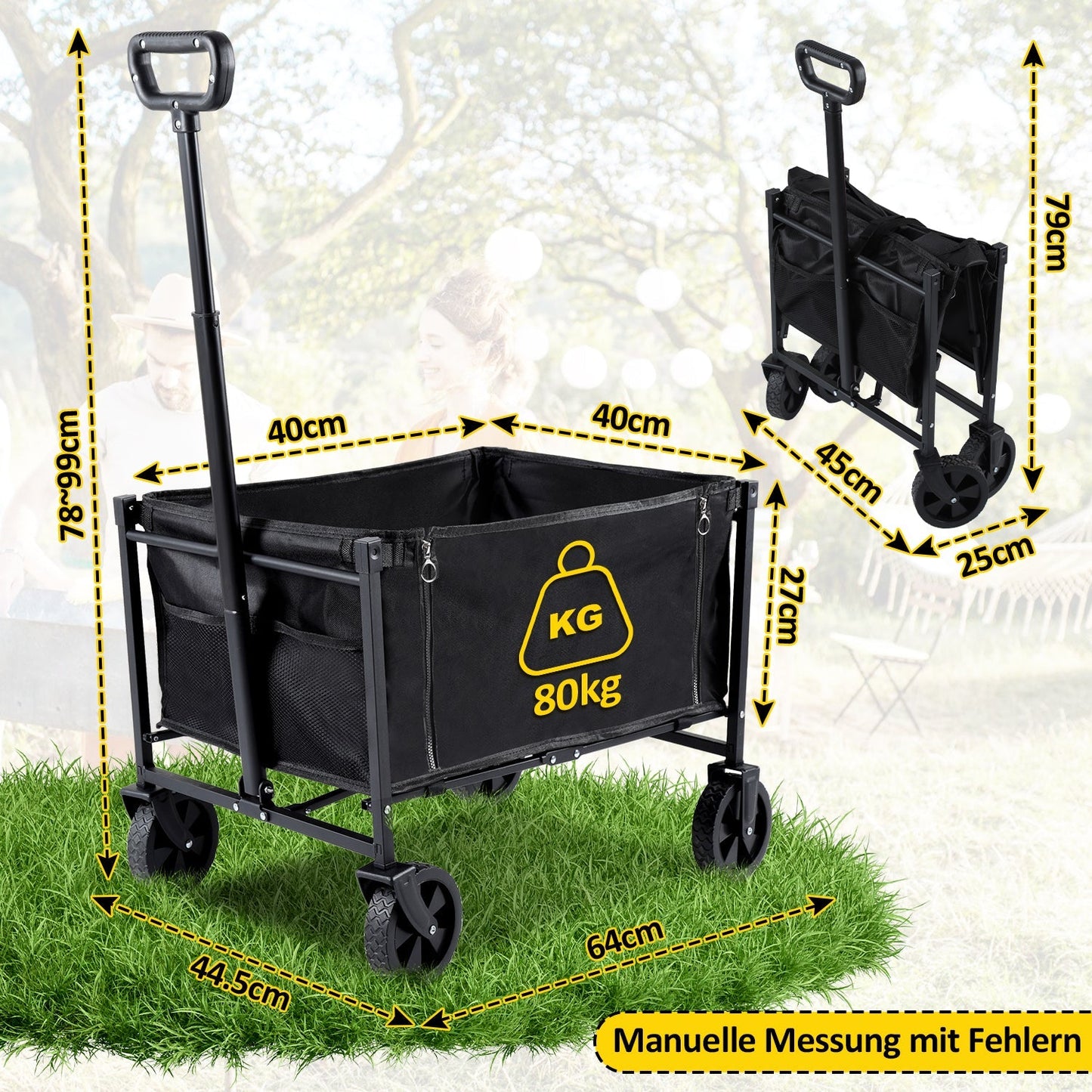Faltbar Bollerwagen Transportwagen 60L | Brehn
