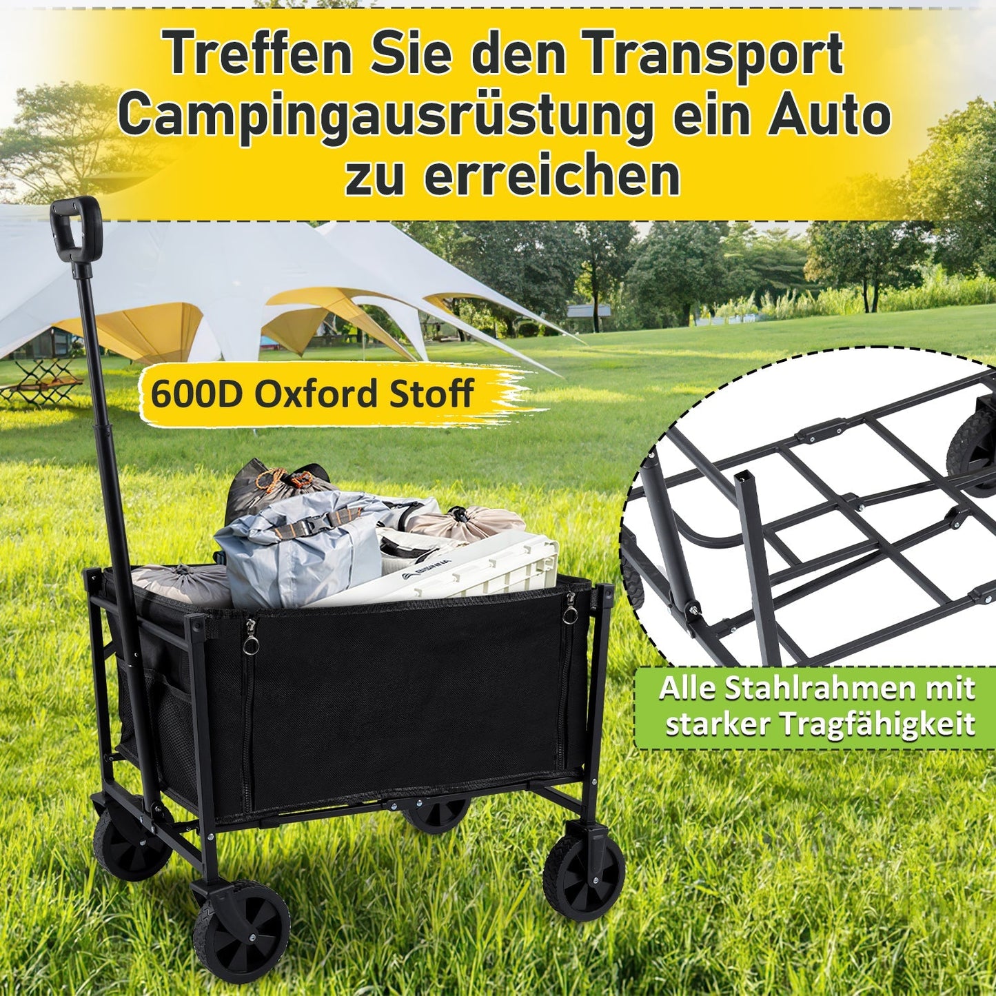 Faltbar Bollerwagen Transportwagen 60L | Brehn