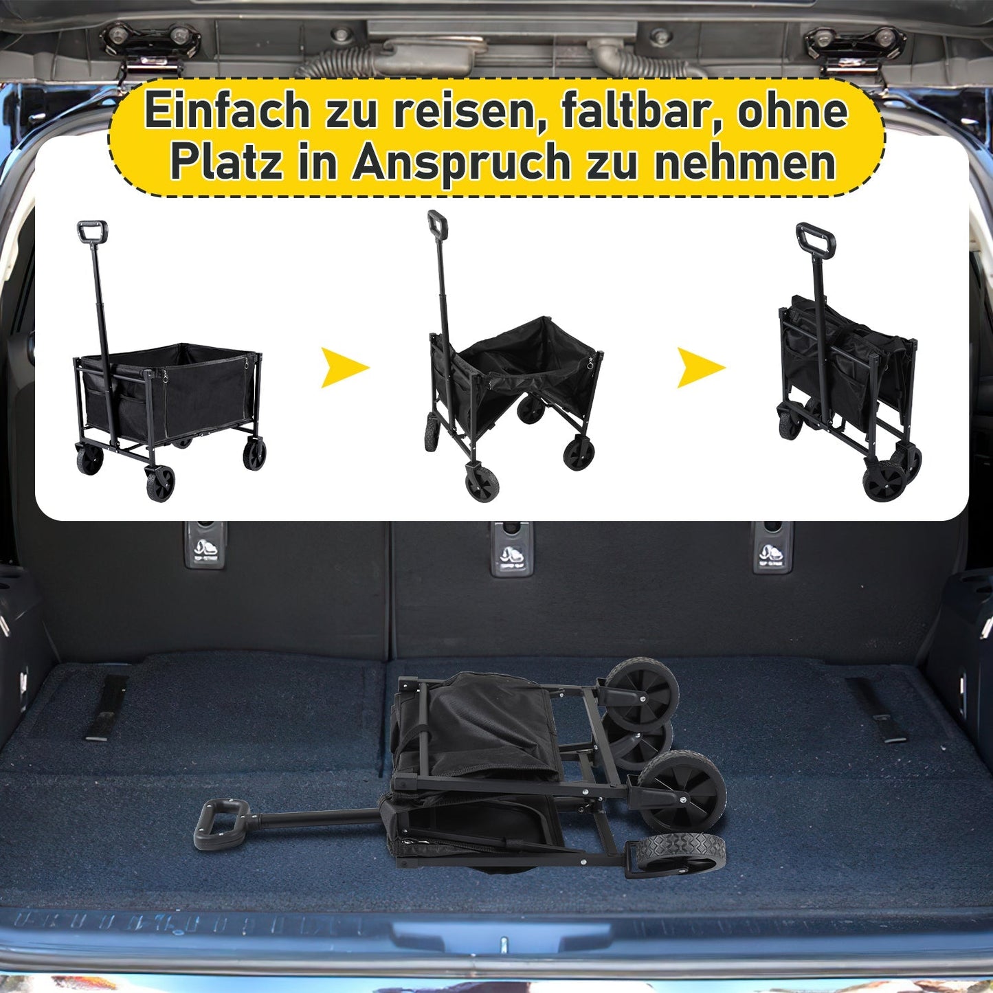 Faltbar Bollerwagen Transportwagen 60L | Brehn