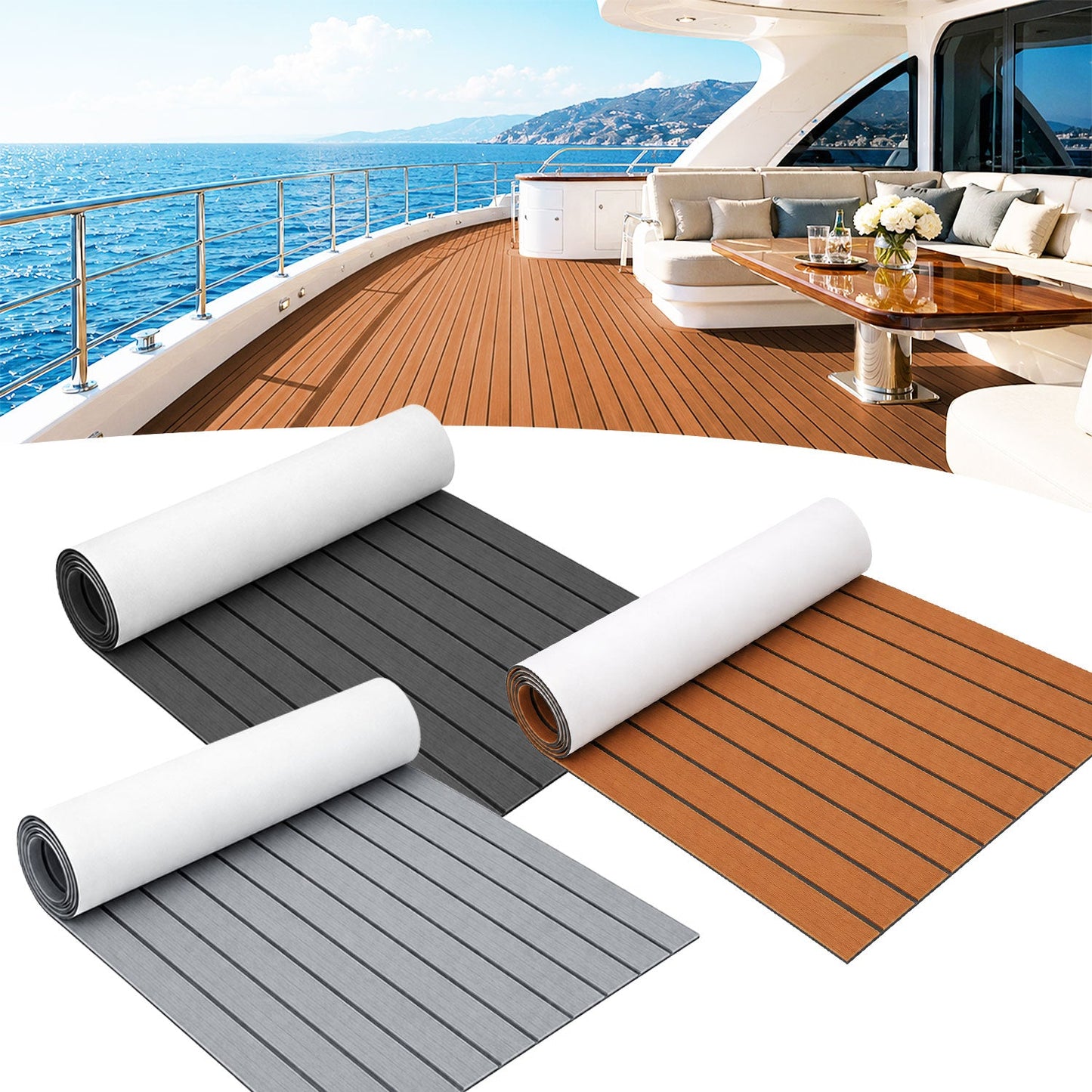 Boot Bodenbelag EVA Teak Bodenbelag Selbstklebend | Brehn