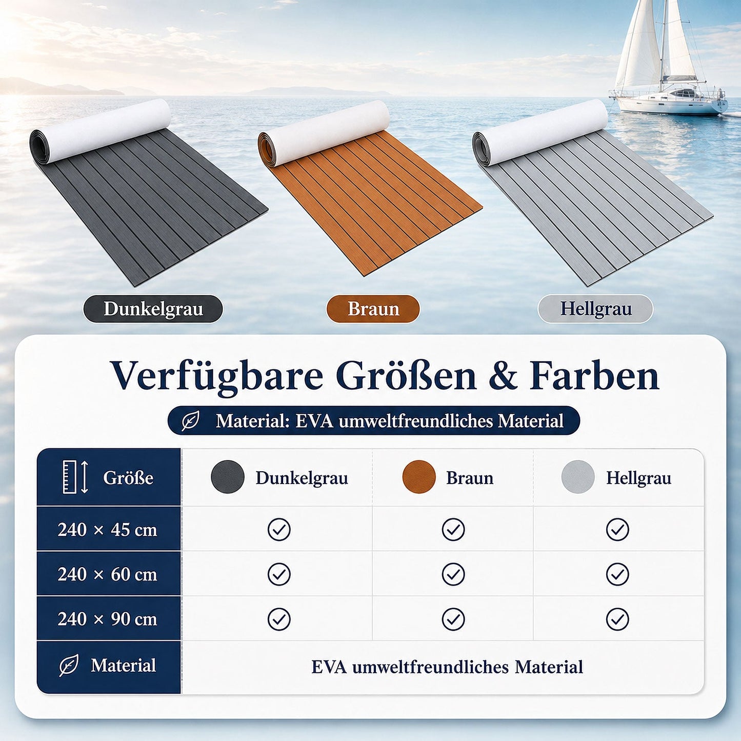 Boot Bodenbelag EVA Teak Bodenbelag Selbstklebend | Brehn