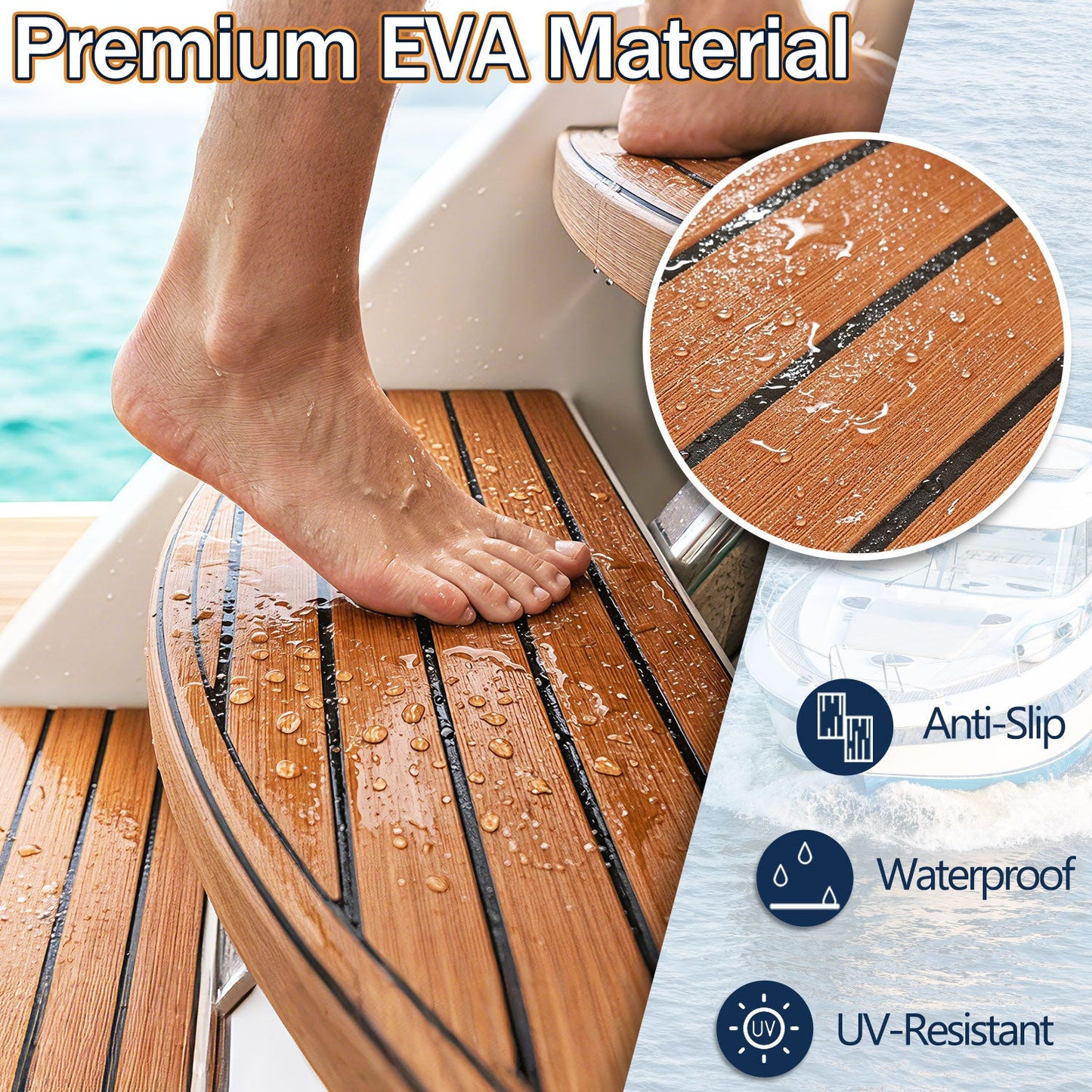 Boot Bodenbelag EVA Teak Bodenbelag Selbstklebend | Brehn