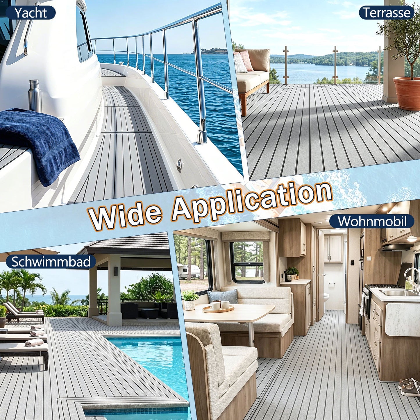 Boot Bodenbelag EVA Teak Bodenbelag Selbstklebend | Brehn