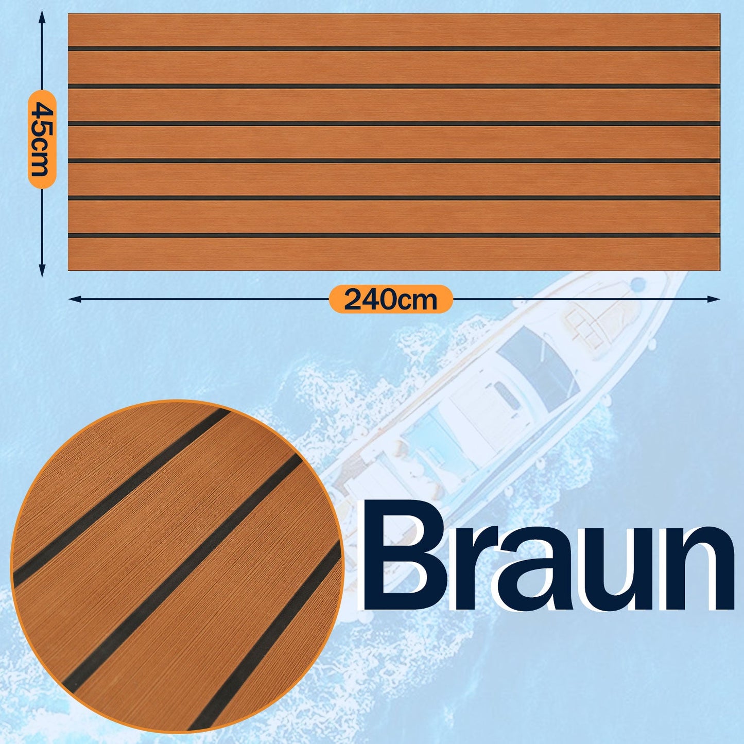 Boot Bodenbelag EVA Teak Bodenbelag Selbstklebend | Brehn