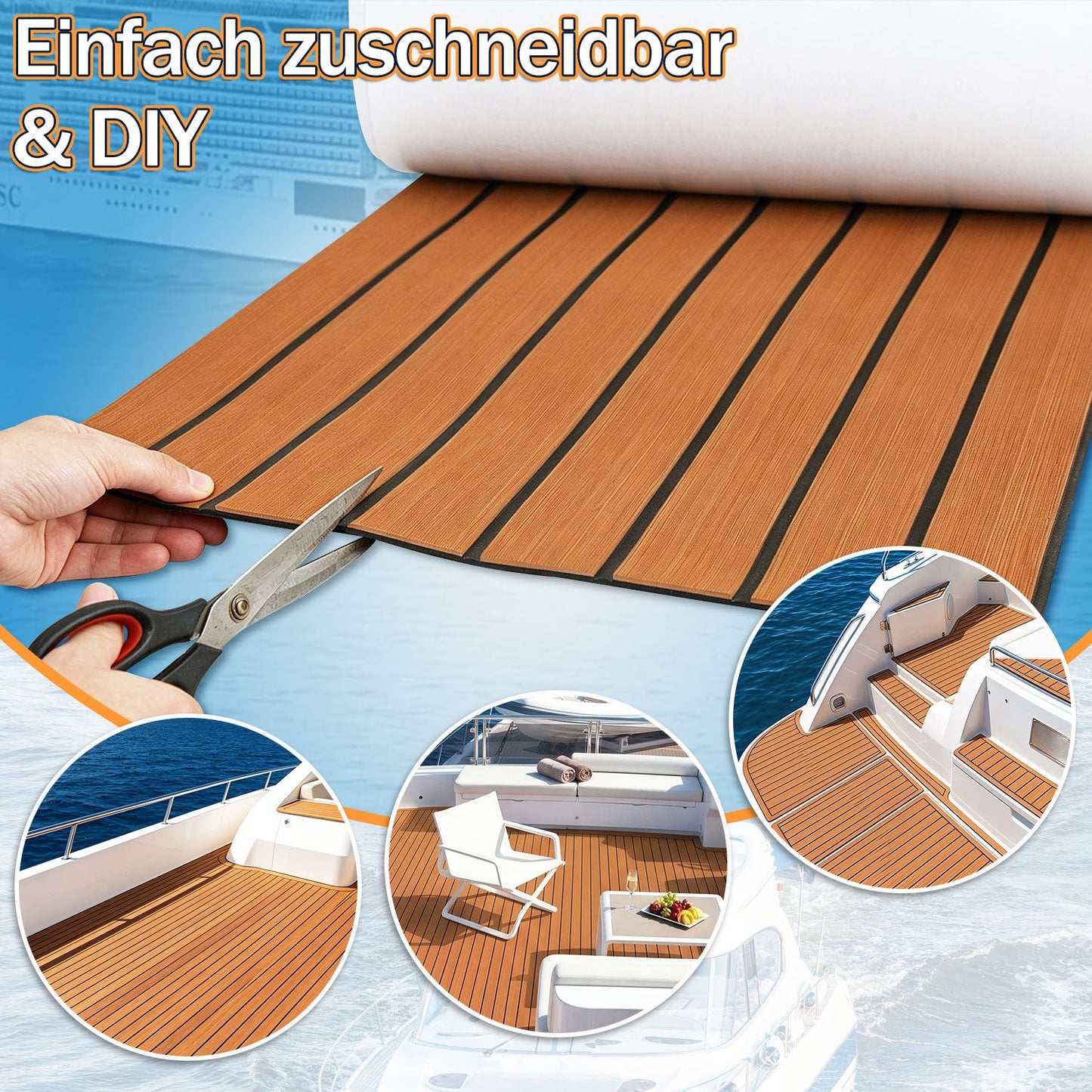 Boot Bodenbelag EVA Teak Bodenbelag Selbstklebend | Brehn
