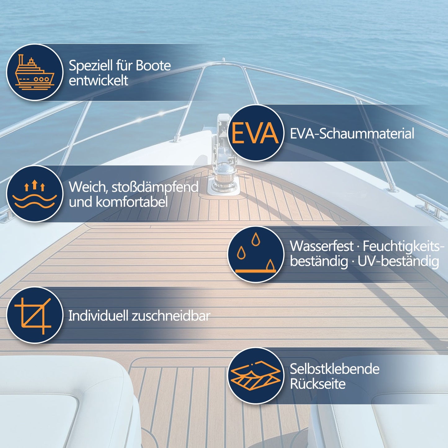 Boot Bodenbelag EVA Teak Bodenbelag Selbstklebend | Brehn