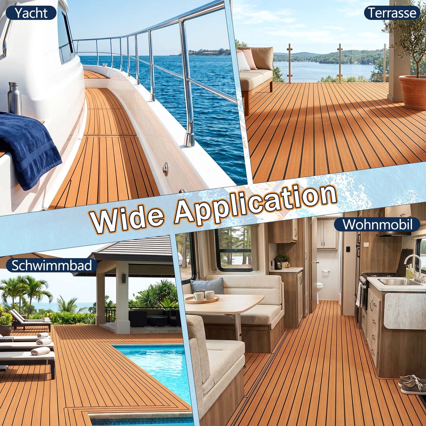Boot Bodenbelag EVA Teak Bodenbelag Selbstklebend | Brehn