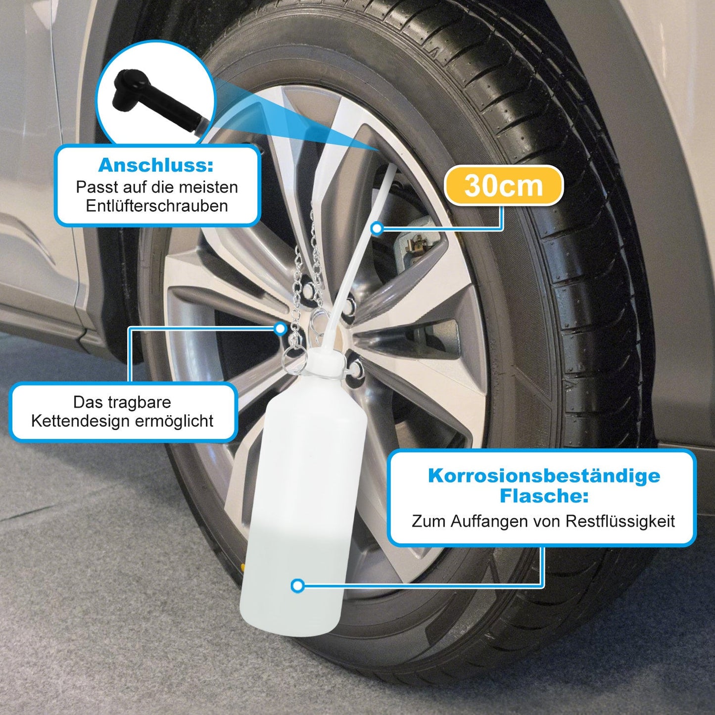 3L Bremsflüssigkeit Bremsenentlüftungsgerät mit 1L Absaugbehälter | Brehn