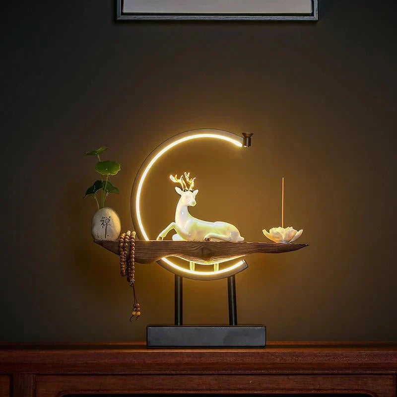 Brehn | Weißer Hirsch Räucherofen Lampe - SereneStag