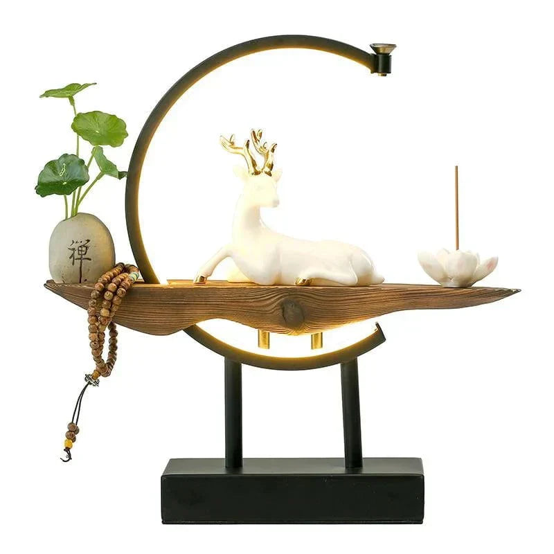 Brehn | Weißer Hirsch Räucherofen Lampe - SereneStag
