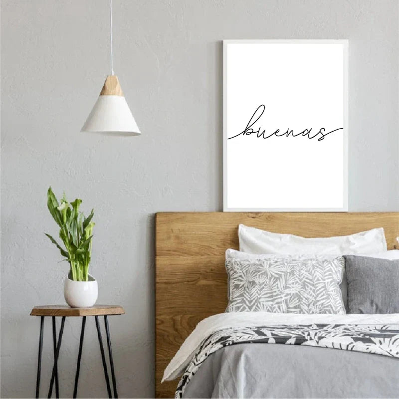 Buenas Noches Gute Nacht Spanische Zitate Post Einfach Schwarz Weiß Zitate Wandkunst Feine Kunst Leinwanddrucke Minimalistische Nordische Bilder Für Schlafzimmer | Brehn