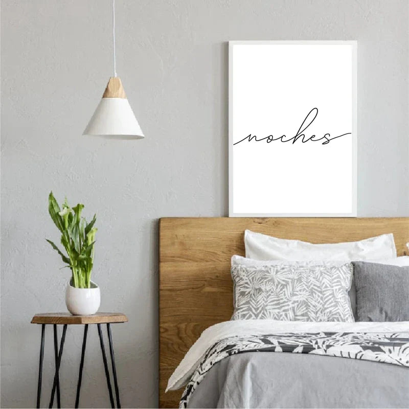 Buenas Noches Gute Nacht Spanische Zitate Post Einfach Schwarz Weiß Zitate Wandkunst Feine Kunst Leinwanddrucke Minimalistische Nordische Bilder Für Schlafzimmer | Brehn