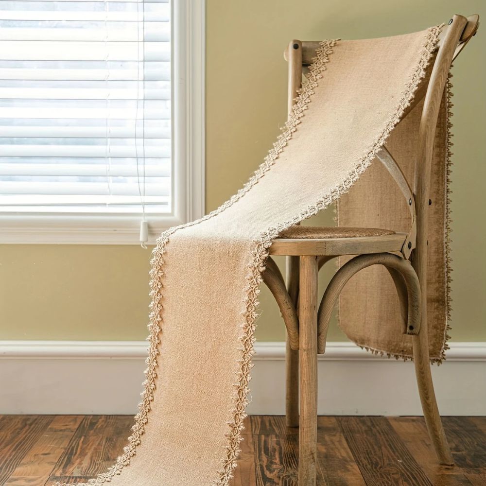 Tischläufer im Boho-Stil mit Jute-Charme