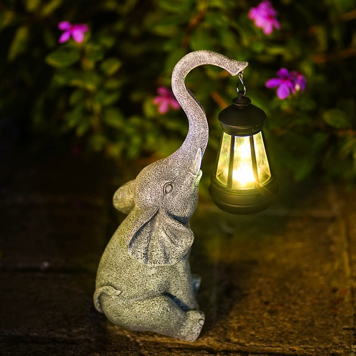 Brehn | Elephanta Gartenlampe - Verzaubernde Elefant Solar Gartenlampe für stimmungsvolle Abende