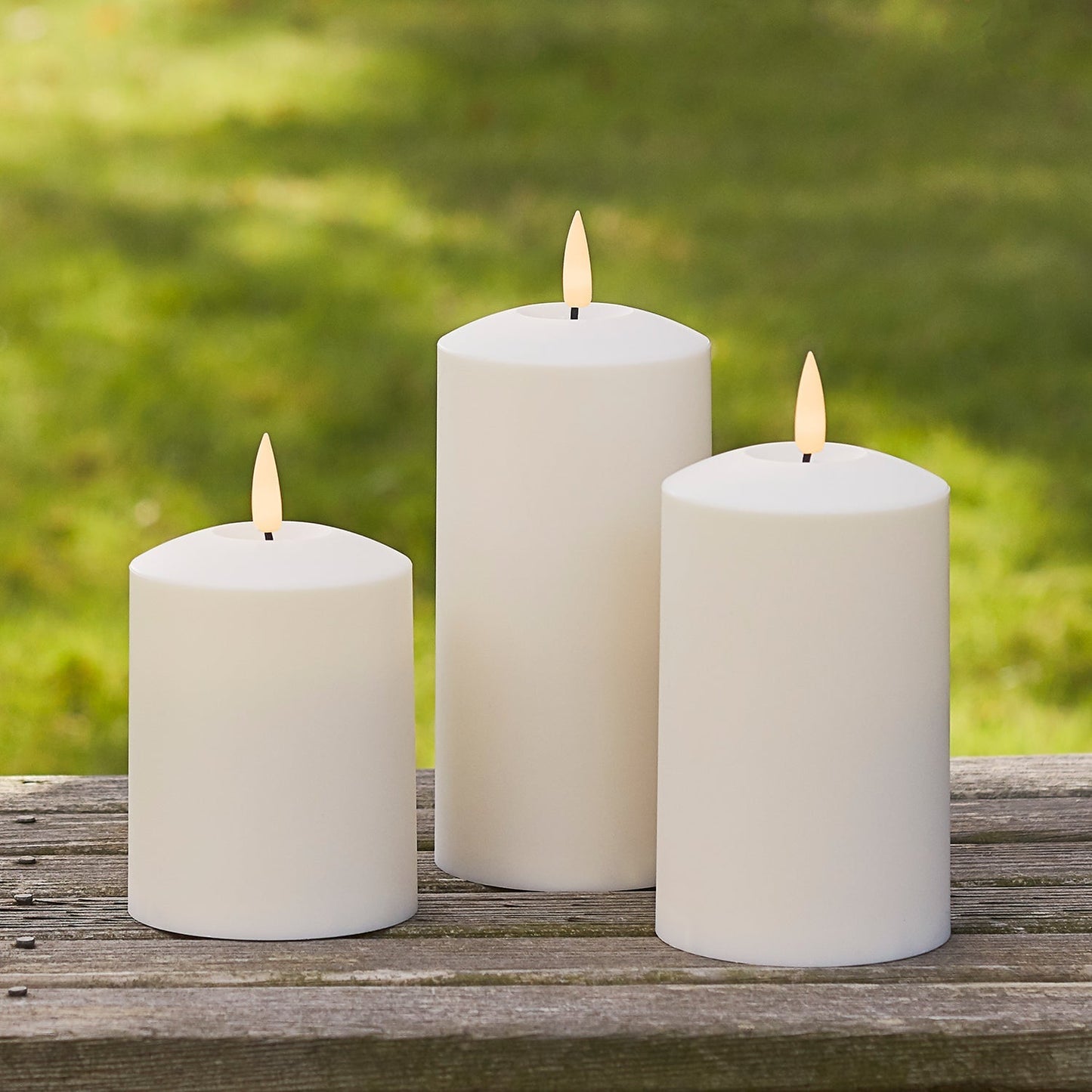 Brehn | TruGlow LED Outdoor Kerzen Trio mit Fernbedienung