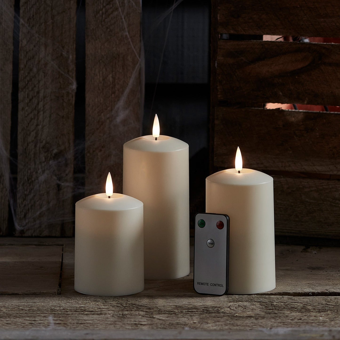 Brehn | TruGlow LED Outdoor Kerzen Trio mit Fernbedienung