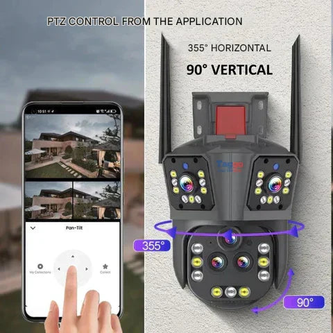 DualGuard Ultra 10K – 20MP Überwachungskamera mit 5 Linsen und 20x Zoom | Brehn