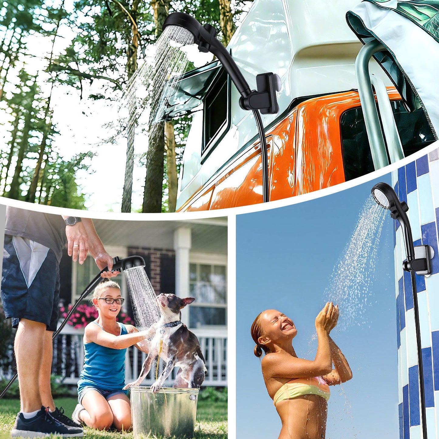 Tragbare Campingdusche Akku Outdoor Dusche mit 20L Falteimer | Brehn