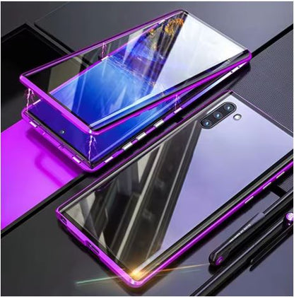 Magnetisches gehärtetes Glas Doppelseitige Handyhülle für Samsung