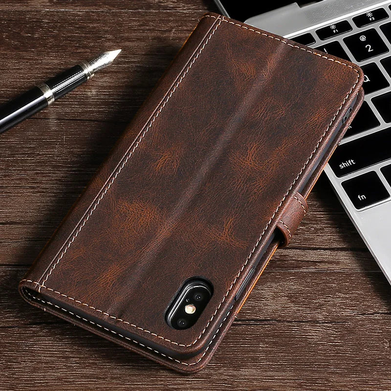 Brehn | Wallet Magnetische Flip-Lederhülle für iPhone