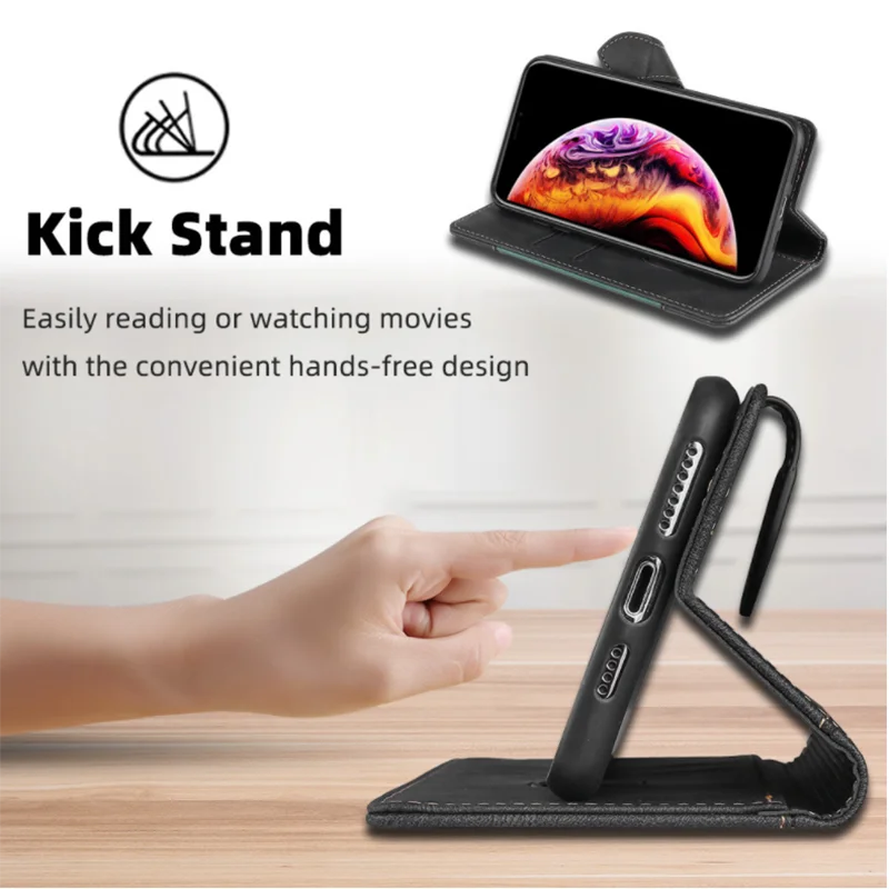 Brehn | Wallet Magnetische Flip-Lederhülle für iPhone
