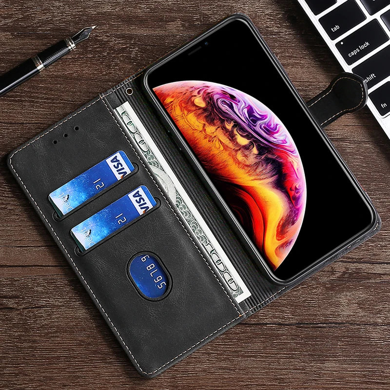 Brehn | Wallet Magnetische Flip-Lederhülle für iPhone