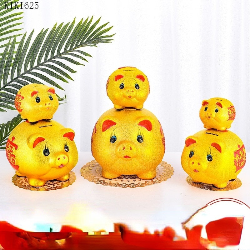 Keramik-Sparschwein mit Glücksschweinmotiv, großes Fassungsvermögen, Aufbewahrungsbox für Kinder, niedliches Schweinchen-Sparschwein aus Glas, Geschenkidee für Kinder