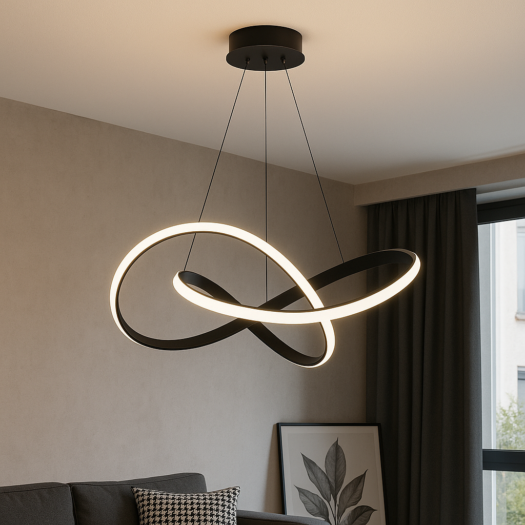 Brehn | Moderne Pendelleuchte Esszimmer Aluminium Schwarz