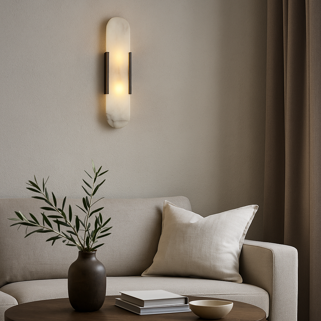Moderne Marmor Nachttisch Wandleuchte - Elegante Wandarmatur | Brehn