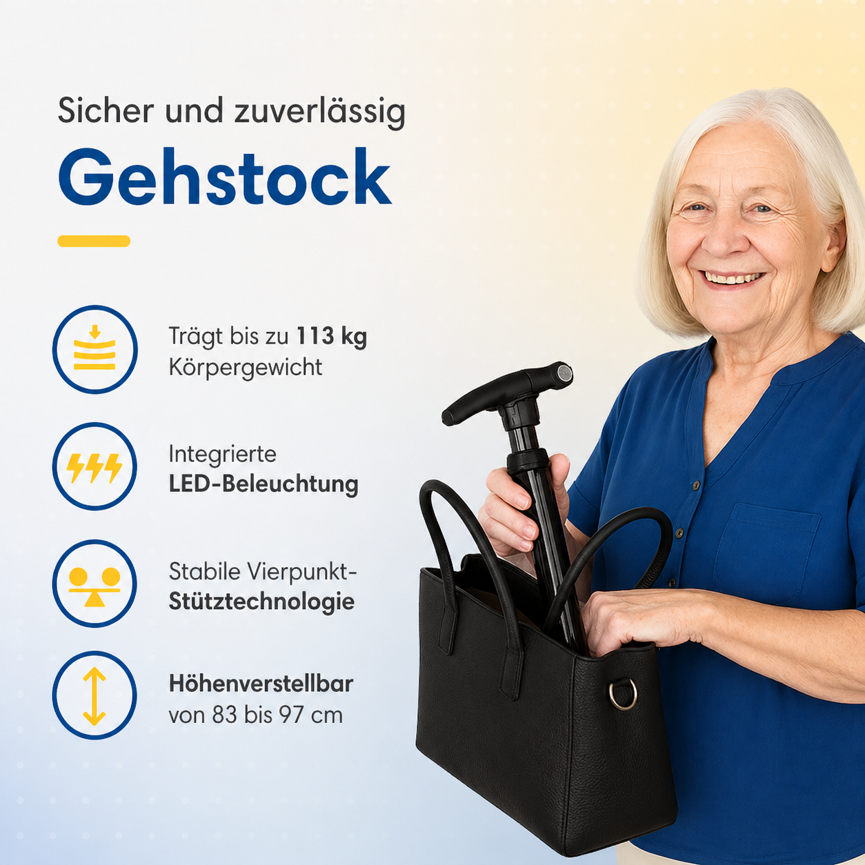 Gehstock höhenverstellbar | Brehn
