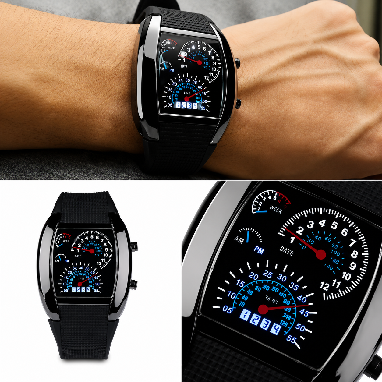 Rennuhr LED Digitale Sportuhr mit Armband | Brehn