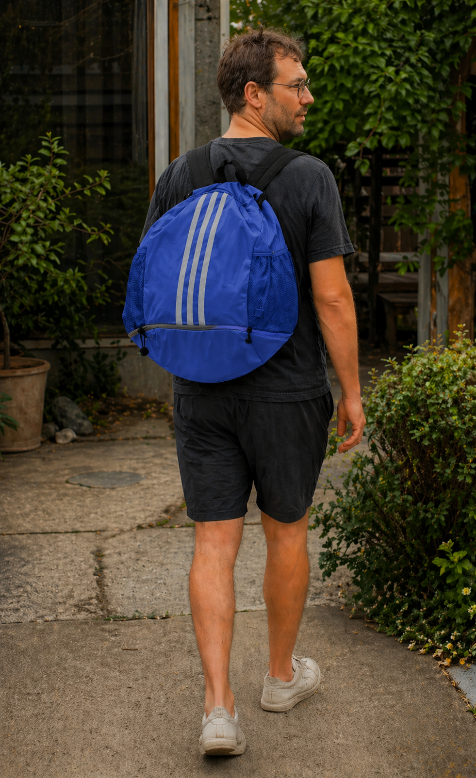 Großer Nylon-Rucksack mit Kordelzug