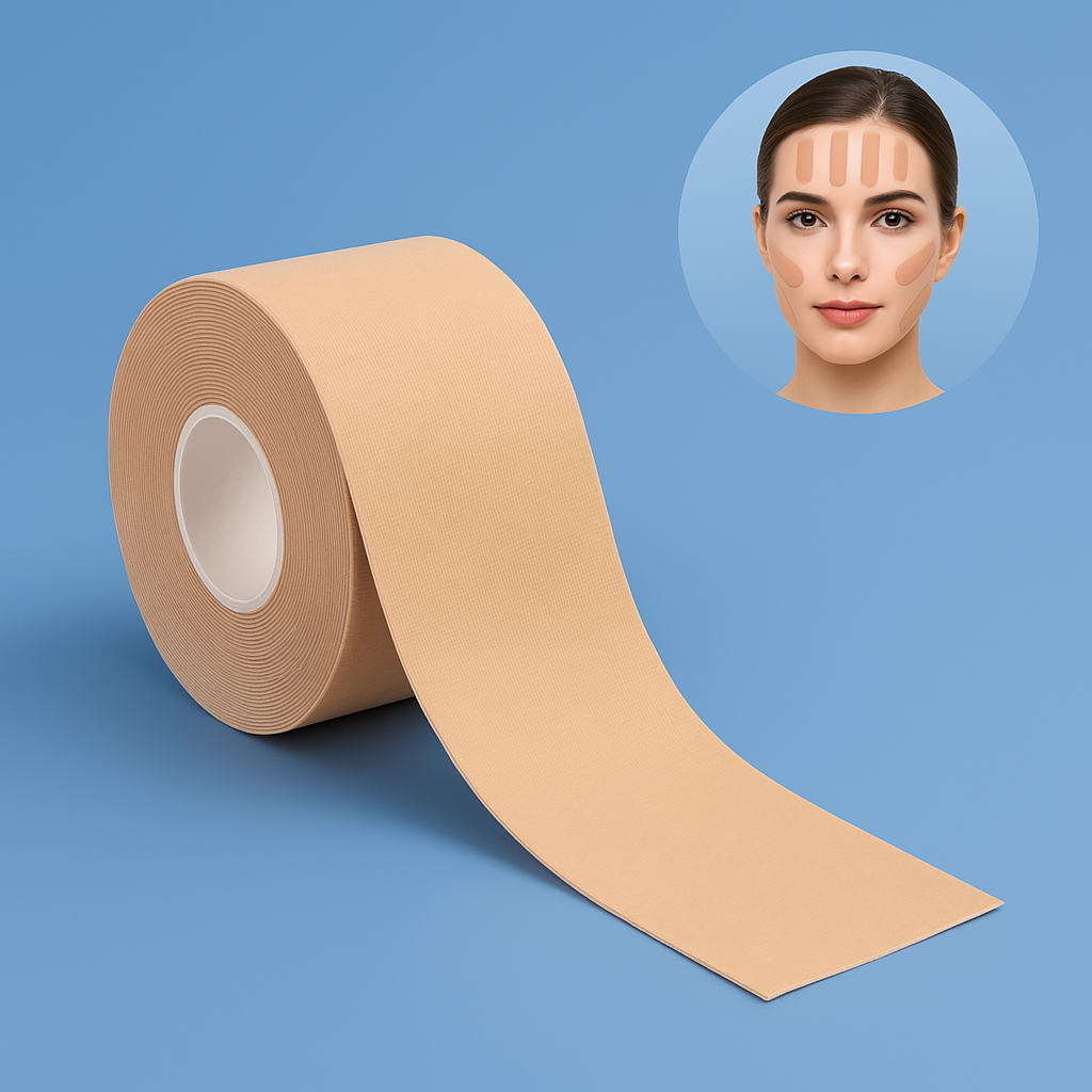 Kinesiotaping zur Gesichts- und Halsfaltenreduzierung Brehn