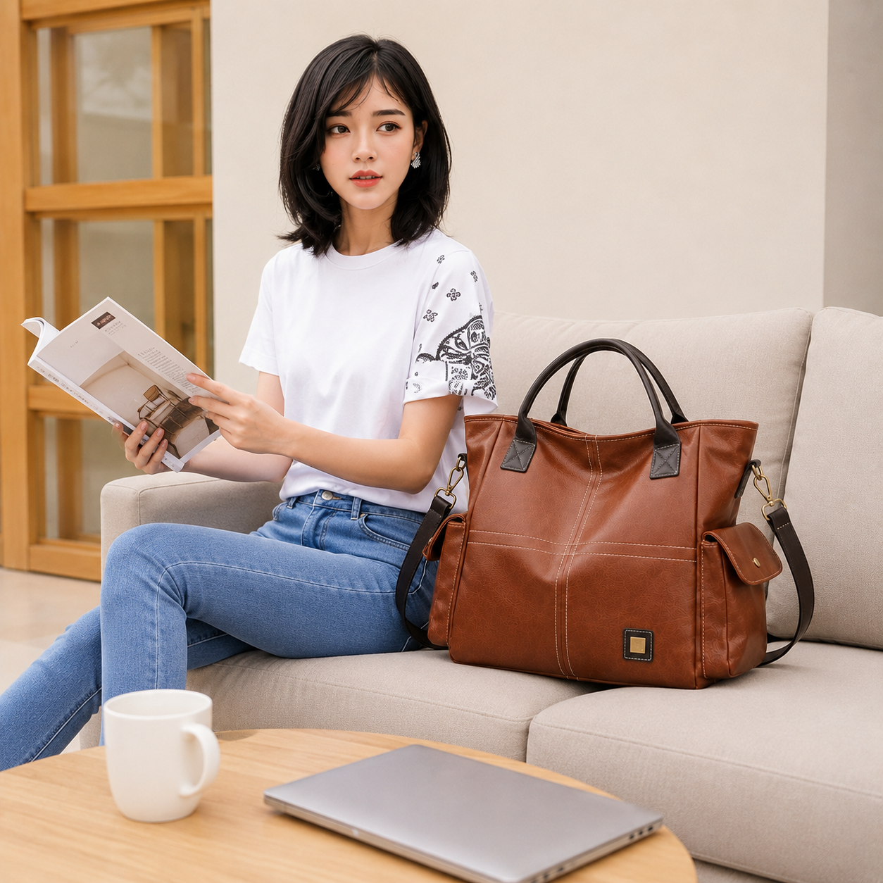Große Reisetasche für Damen mit Schultergurt | Brehn