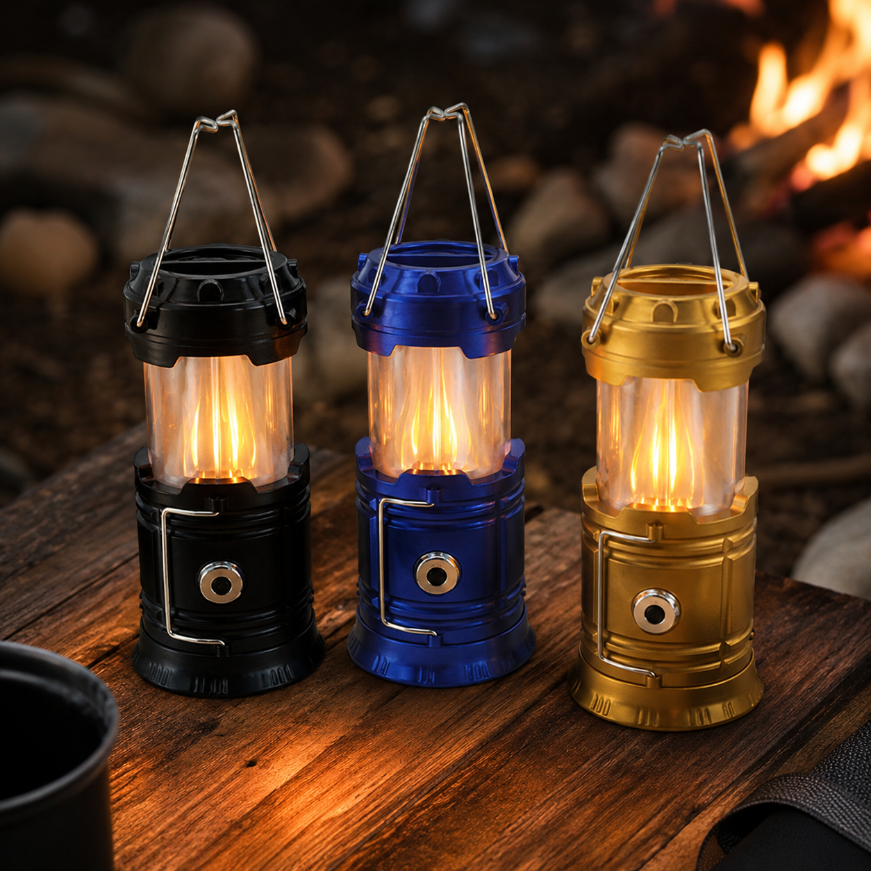 3-in-1 LED Campinglaterne mit Flackerflamme | Brehn