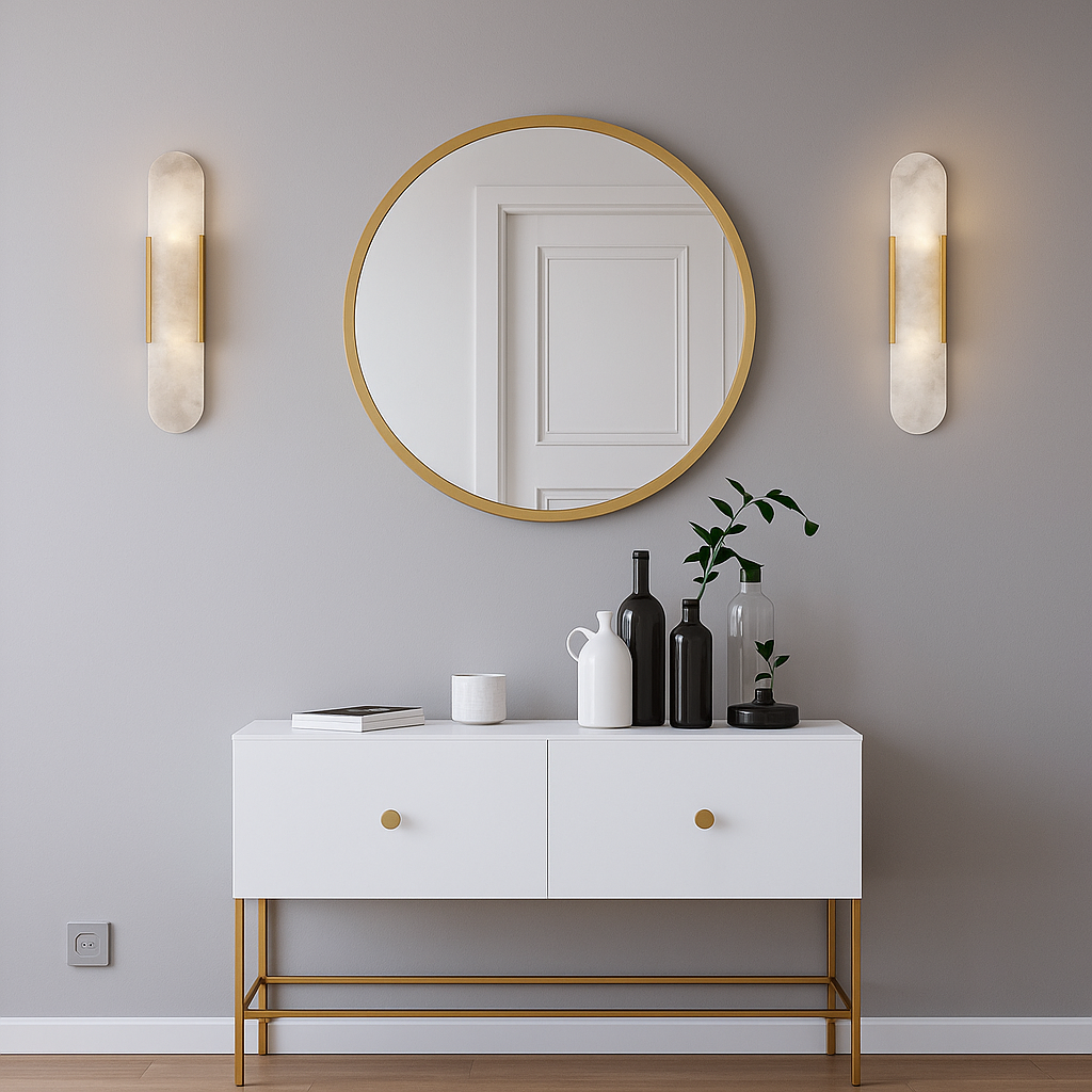 Moderne Marmor Nachttisch Wandleuchte - Elegante Wandarmatur | Brehn