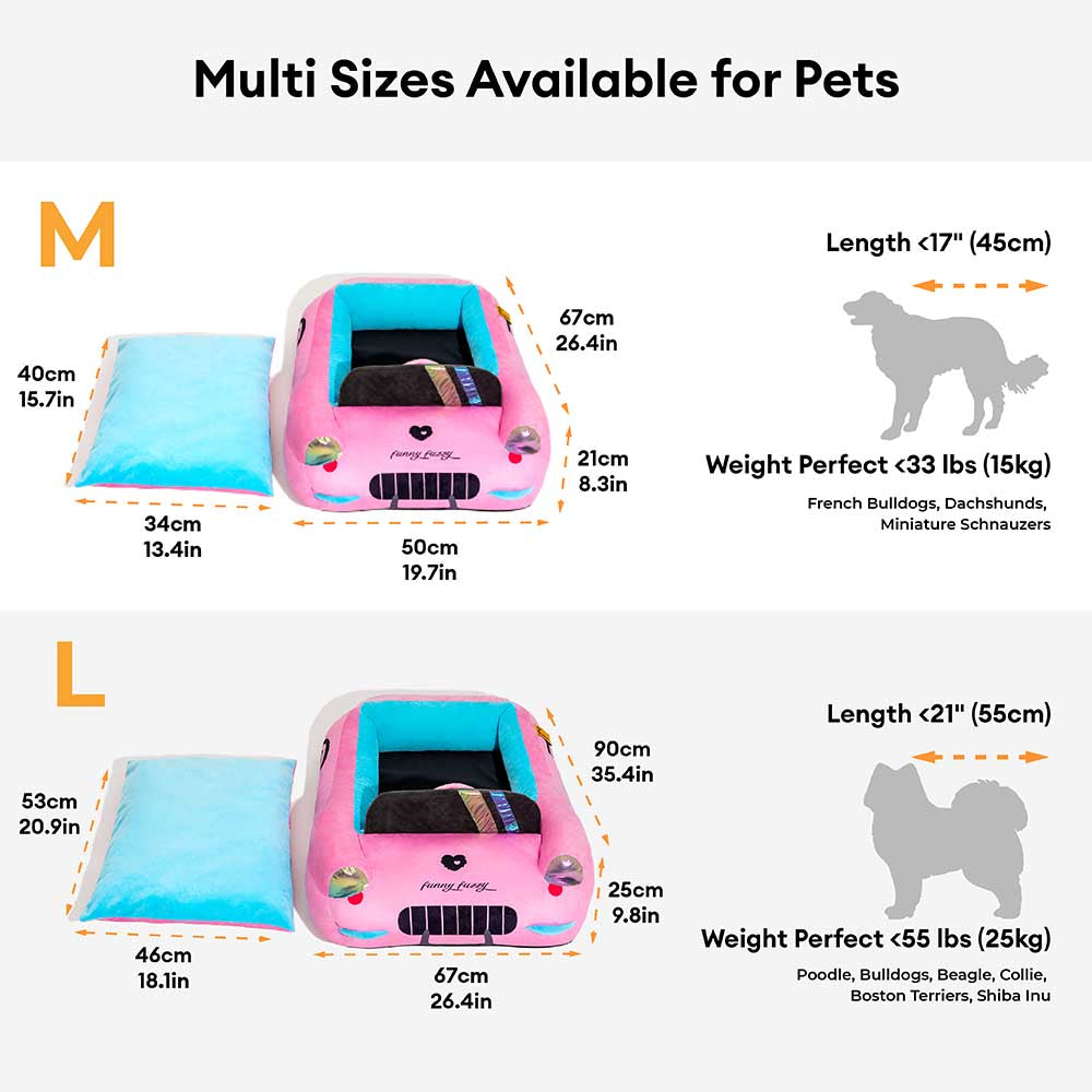 Brehn | FurElegance Klassisches Umwandelbares Rennauto-Bett | Luxuriöses Bolster-Hundebett für stilvollen Komfort und Unterstützung