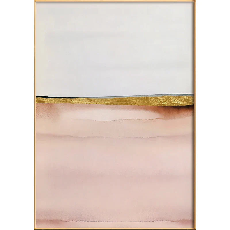 Chic Abstrakte Goldene Rosa Wandkunst Feine Kunst Leinwanddrucke Moderne Bilder Für Zeitgenössisches Wohnzimmer Schlafzimmer Hotelzimmer Kunstdekor
