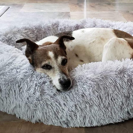 Brehn | Beruhigendes waschbares Hundebett-Kissen aus Kunstfell