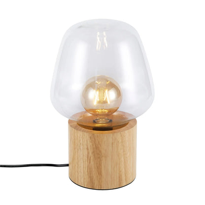 Brehn | Elegante Holzlampe mit Glasschüssel – Stilvolle Ergänzung für jedes Interieur
