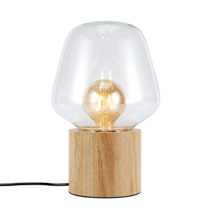 Brehn | Elegante Holzlampe mit Glasschüssel – Stilvolle Ergänzung für jedes Interieur