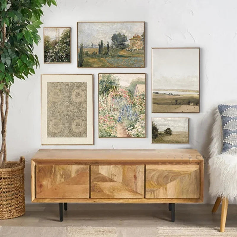 Klassische Vintage Sommer Landschaften Fine Art Leinwanddrucke Galerie Wandkunst Bilder für Wohnzimmer Esszimmer Schlafzimmer Wohnkultur | Brehn