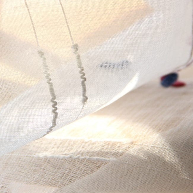 Bunte stereoskopische gestickte transparente Gardine | Brehn